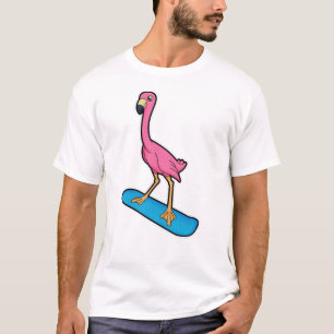 Camiseta Flamingo como snowboard con Snowbaord