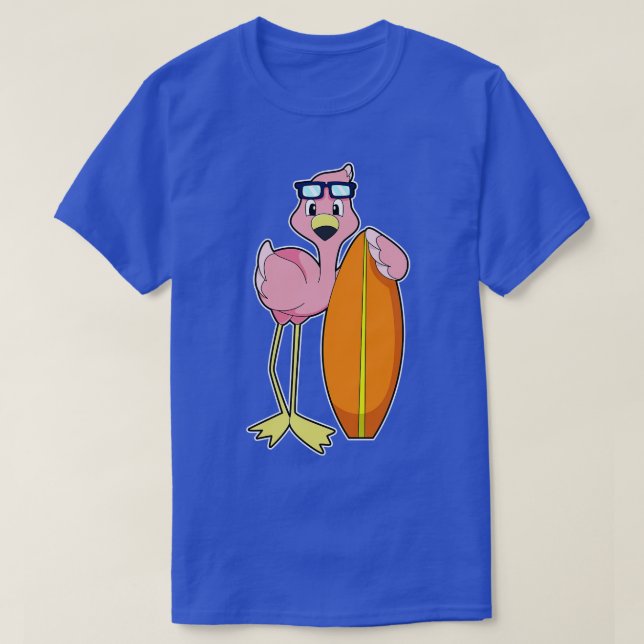 Camiseta Flamingo como surfista con Surfboard 1 (Diseño del anverso)