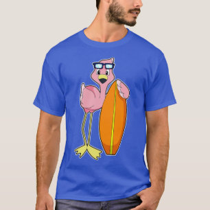 Camiseta Flamingo como surfista con Surfboard 1