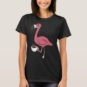 Camiseta Flamingo Con Café Gracioso Café Bebiendo Flamado