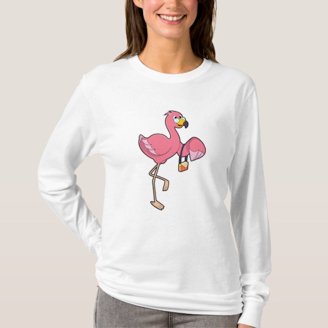 Camiseta Flamingo con cartera (Anverso)