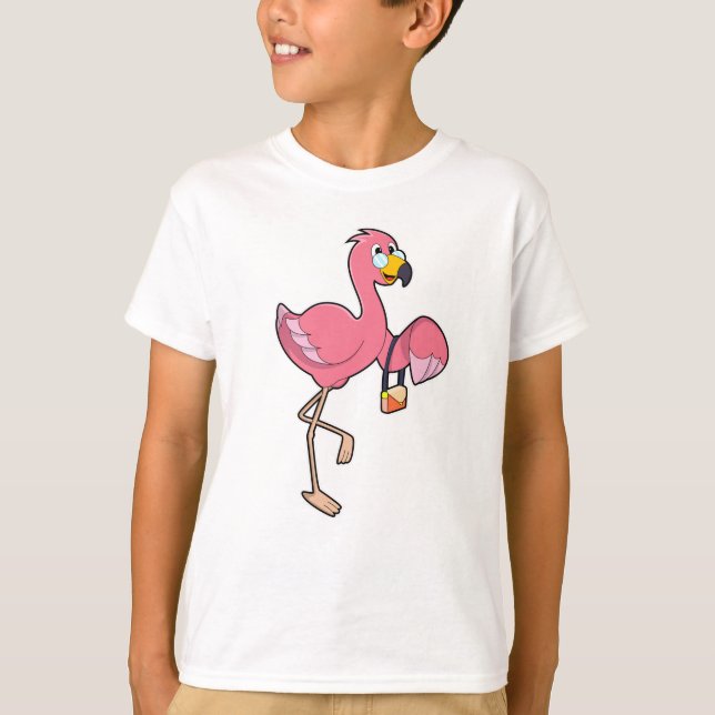 Camiseta Flamingo con cartera (Anverso)