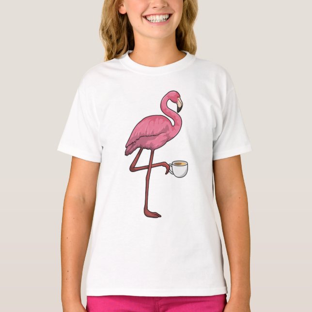 Camiseta Flamingo con Copa de Café (Anverso)