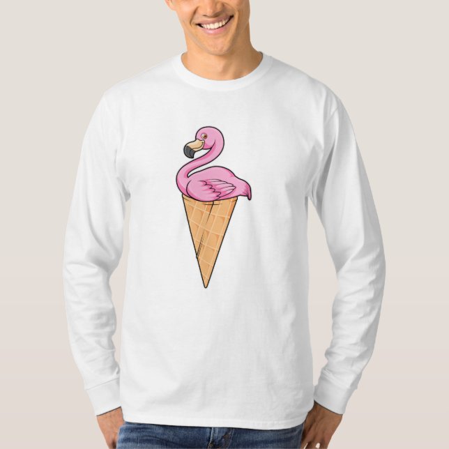 Camiseta Flamingo con crema de helado (Anverso)
