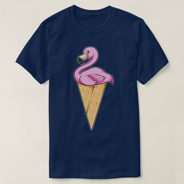 Camiseta Flamingo con crema de helado (Diseño del anverso)