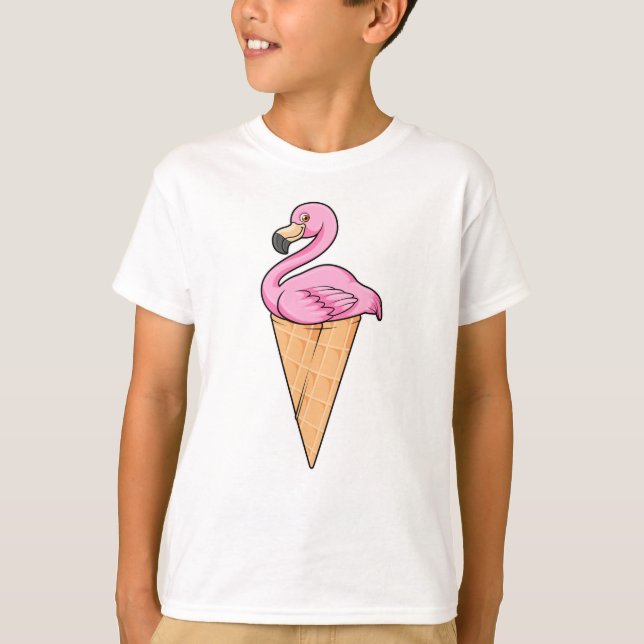 Camiseta Flamingo con crema de helado (Anverso)