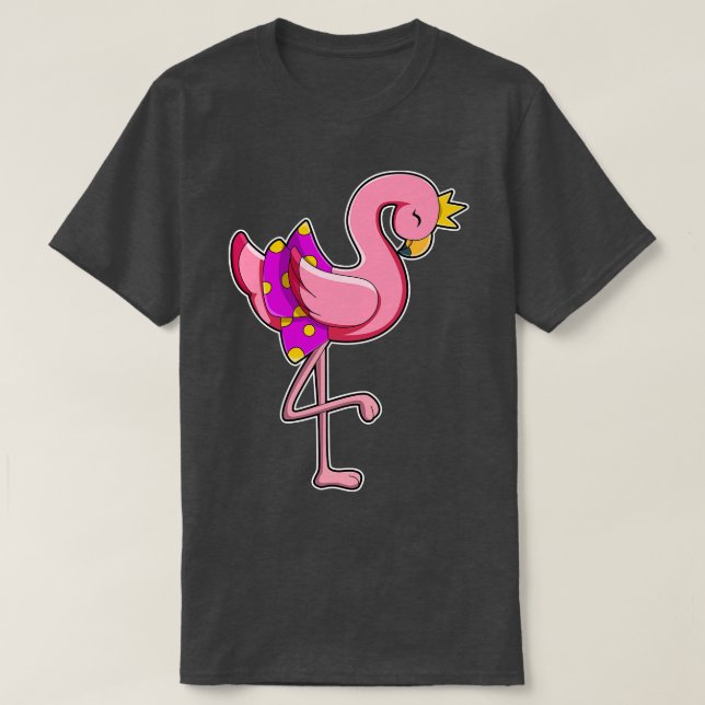 Camiseta Flamingo con falda de la corona (Diseño del anverso)