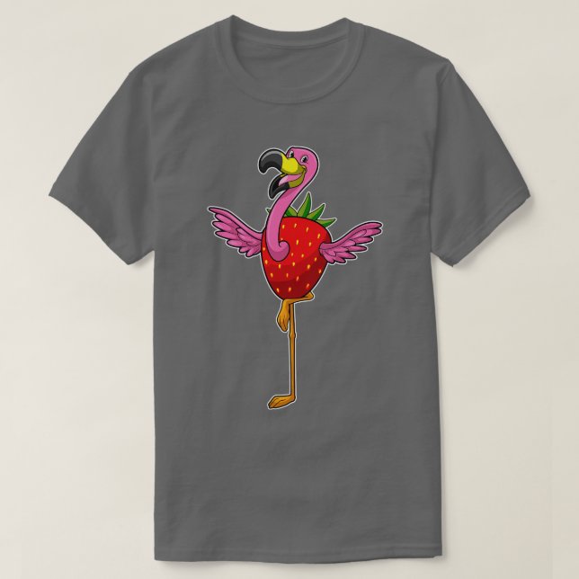 Camiseta Flamingo con fresa (Diseño del anverso)