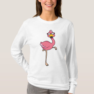 Camiseta Flamingo con gafas de sol
