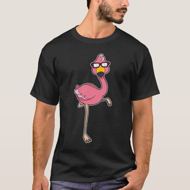 Camiseta Flamingo con gafas de sol (Anverso)