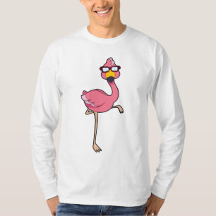 Camiseta Flamingo con gafas de sol