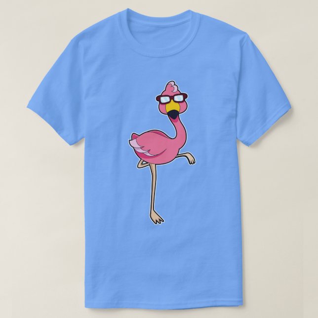 Camiseta Flamingo con gafas de sol 2 (Diseño del anverso)
