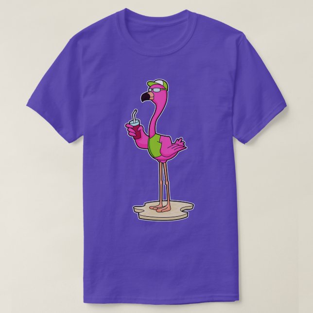 Camiseta Flamingo con gorro de gafas de sol (Diseño del anverso)