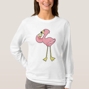 Camiseta Flamingo con helado Waffle
