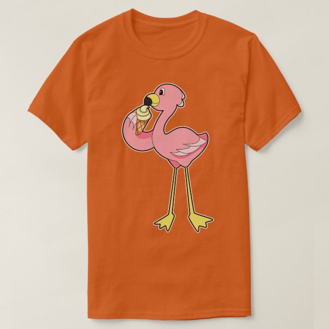 Camiseta Flamingo con helado Waffle (Diseño del anverso)