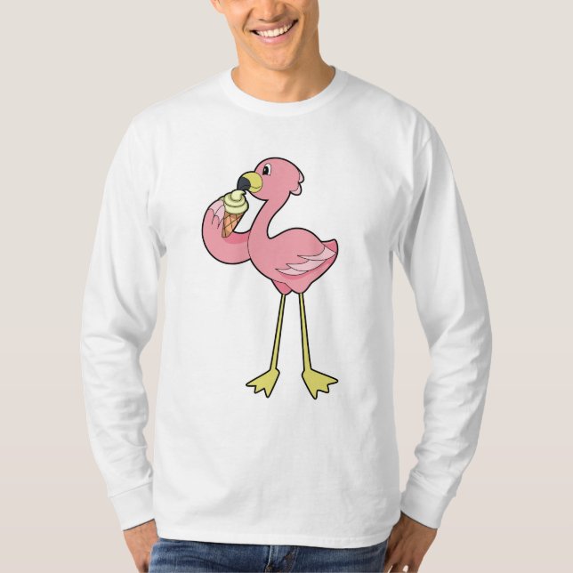 Camiseta Flamingo con helado Waffle (Anverso)
