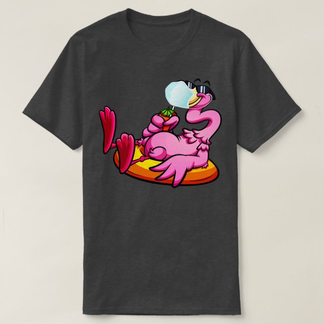 Camiseta Flamingo con la máscara facial Bird Relajante Cuar (Diseño del anverso)