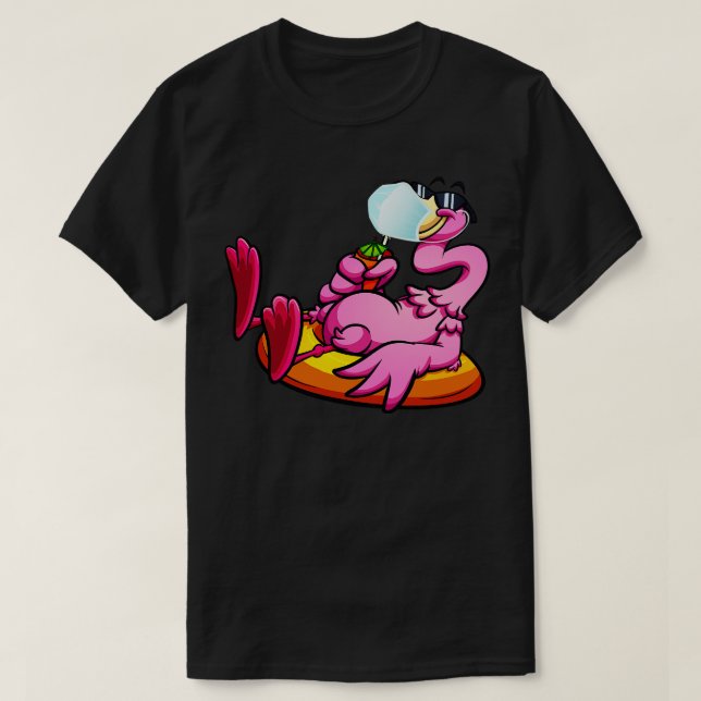 Camiseta Flamingo con la máscara facial Bird Relajante Cuar (Diseño del anverso)