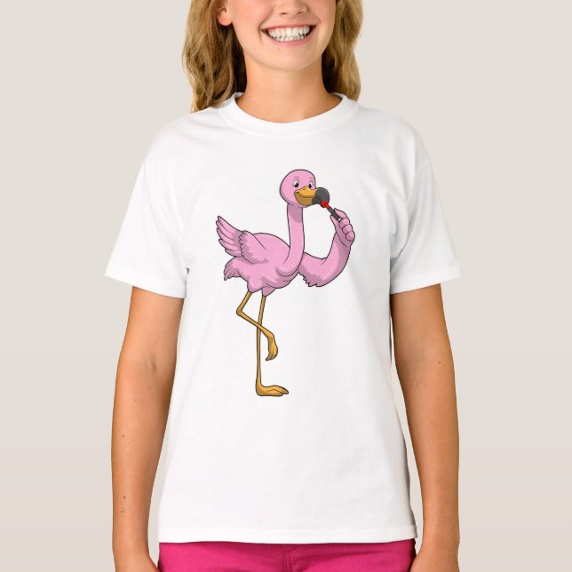 Camiseta Flamingo con lápiz labial (Anverso)