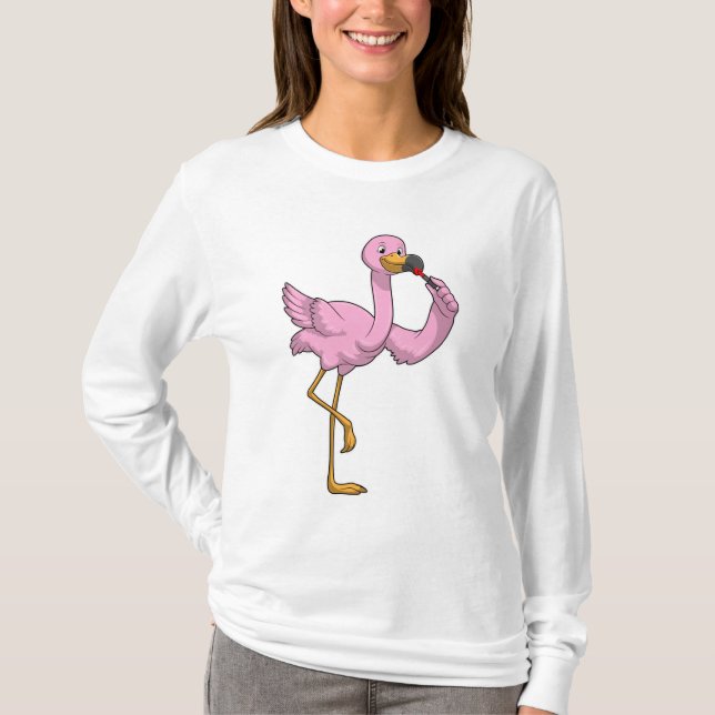 Camiseta Flamingo con lápiz labial (Anverso)