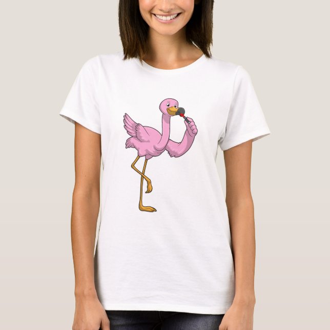 Camiseta Flamingo con lápiz labial (Anverso)