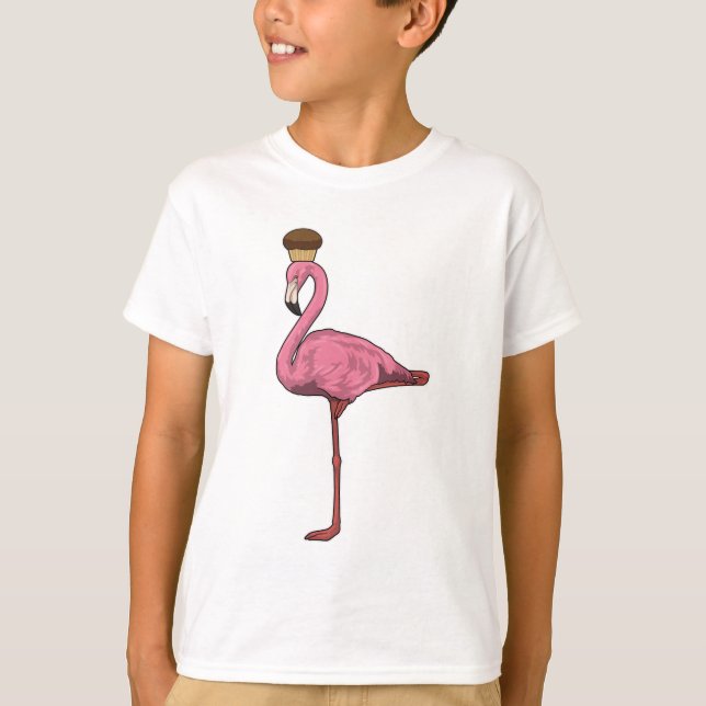 Camiseta Flamingo con Muffin (Anverso)
