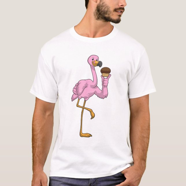Camiseta Flamingo con Muffin (Anverso)