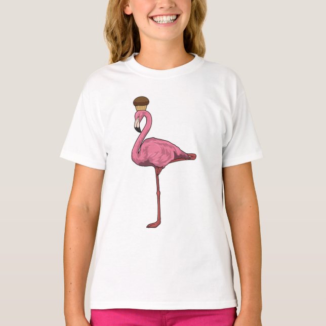 Camiseta Flamingo con Muffin (Anverso)