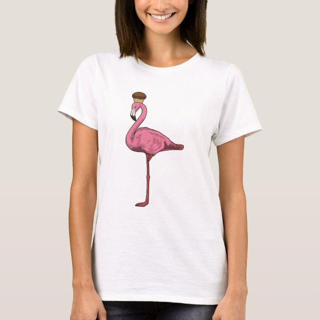 Camiseta Flamingo con Muffin (Anverso)
