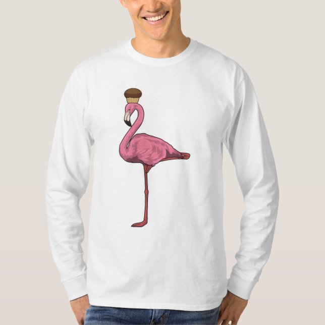 Camiseta Flamingo con Muffin (Anverso)