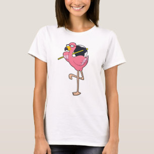 Camiseta Flamingo con paraguas