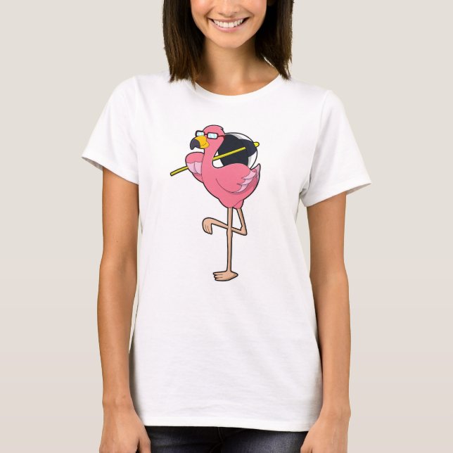 Camiseta Flamingo con paraguas (Anverso)