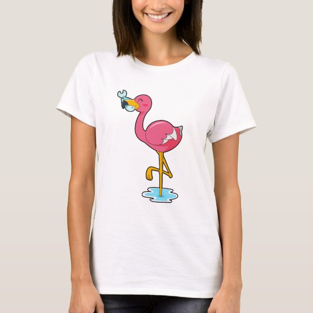 Camiseta Flamingo con pescado (Anverso)