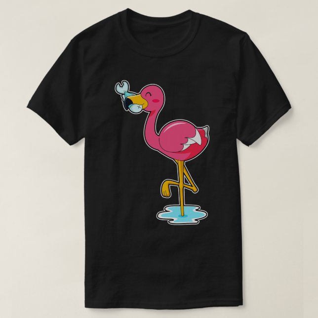 Camiseta Flamingo con pescado (Diseño del anverso)