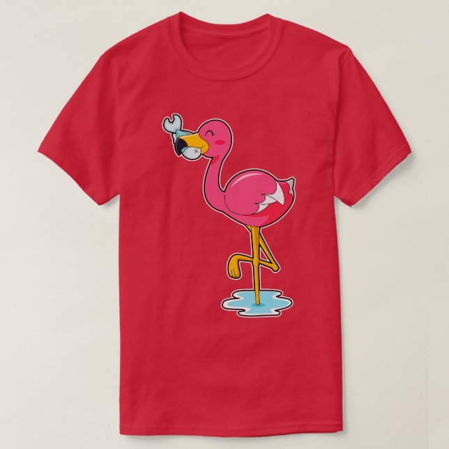 Camiseta Flamingo Con Pescado (Diseño del anverso)