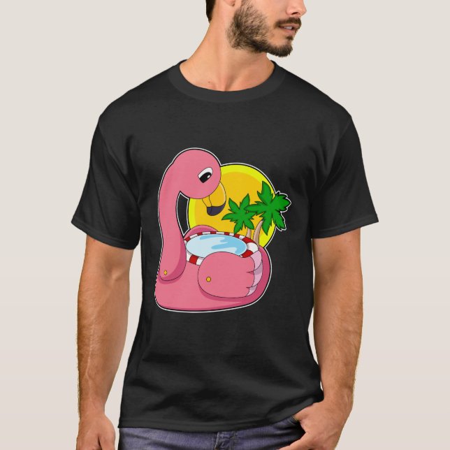Camiseta Flamingo con piscina (Anverso)