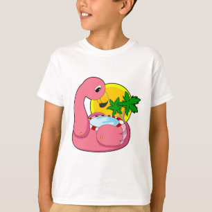 Camiseta Flamingo con piscina