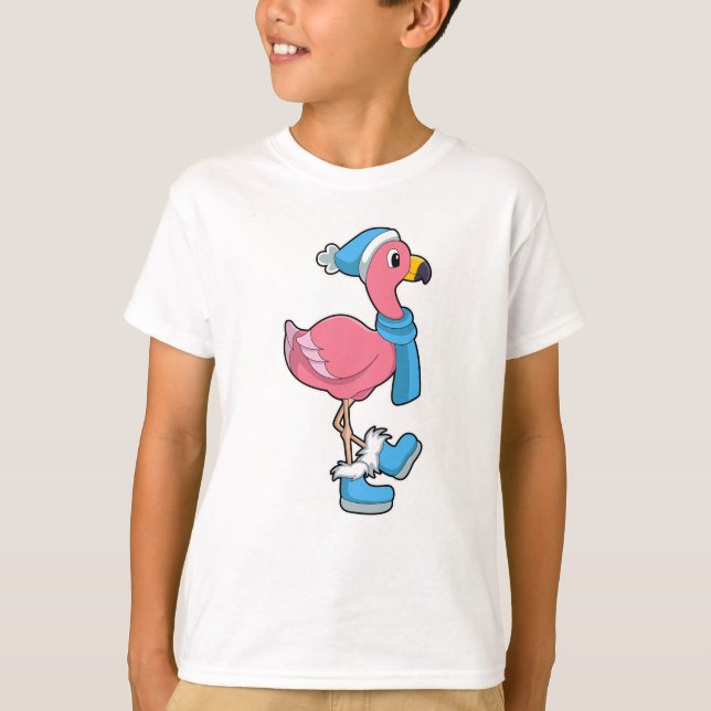 Camiseta Flamingo con Scarf y Gorra (Anverso)