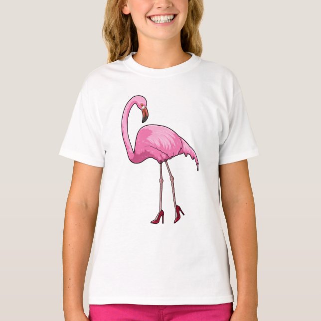 Camiseta Flamingo con tacones altos (Anverso)