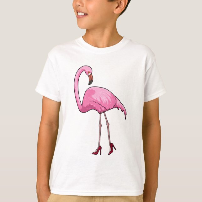 Camiseta Flamingo con tacones altos (Anverso)