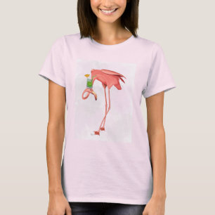 Camiseta Flamingo con un cóctel