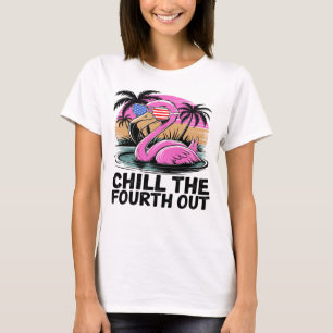 Camiseta Flamingo Cuarto de Julio Divertido