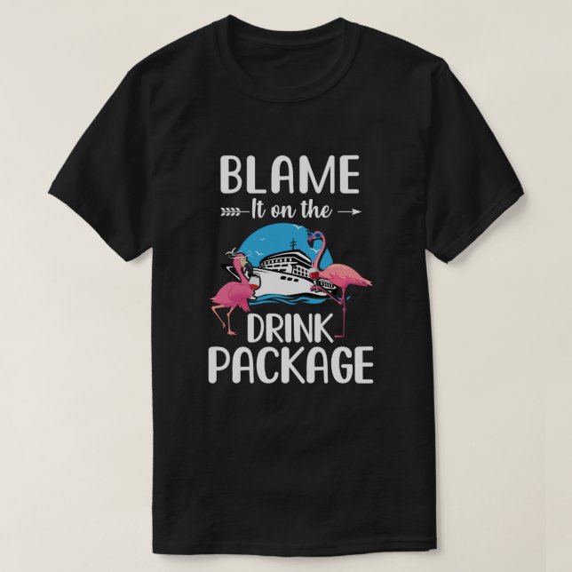 Camiseta Flamingo Culpa De Esto En El Paquete De Bebidas Cr (Diseño del anverso)