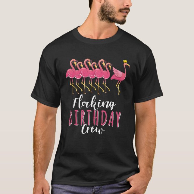 Camiseta Flamingo Cumpleaños Fijación De Años Comida Funny  (Anverso)