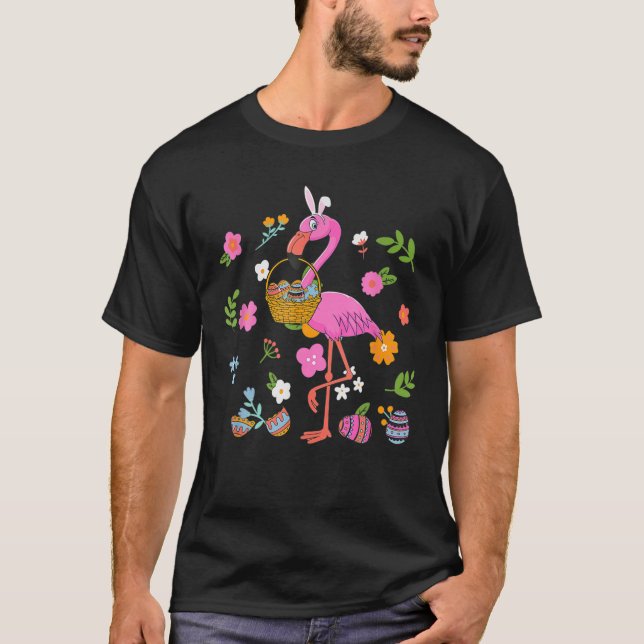 Camiseta Flamingo Cute Easter Day 2022 Easter Egg Basket Bu (Anverso)