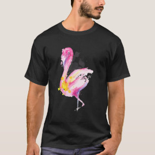 Camiseta Flamingo De Acuarela Para Chicas Y Mujeres