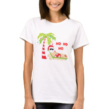 Camiseta Flamingo de árbol tropical de Navidad