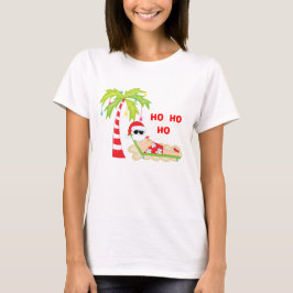Camiseta Flamingo de árbol tropical de Navidad