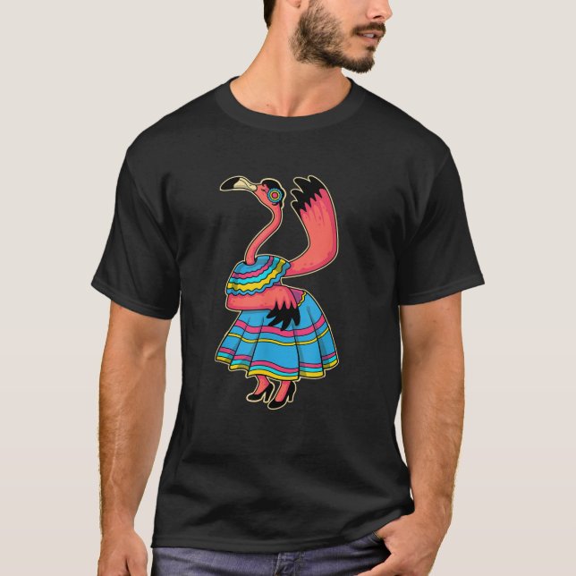 Camiseta Flamingo de baile divertido Cinco De Mayo (Anverso)