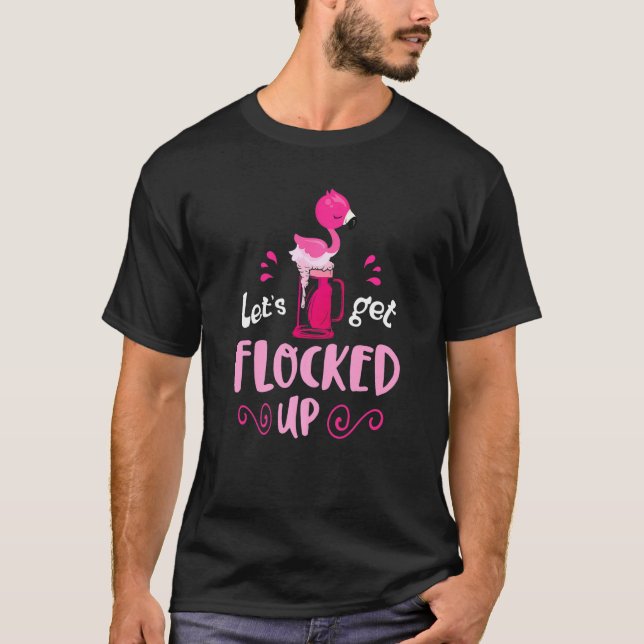 Camiseta Flamingo De Cerveza Rosada Que Se Volviera Fiesta (Anverso)
